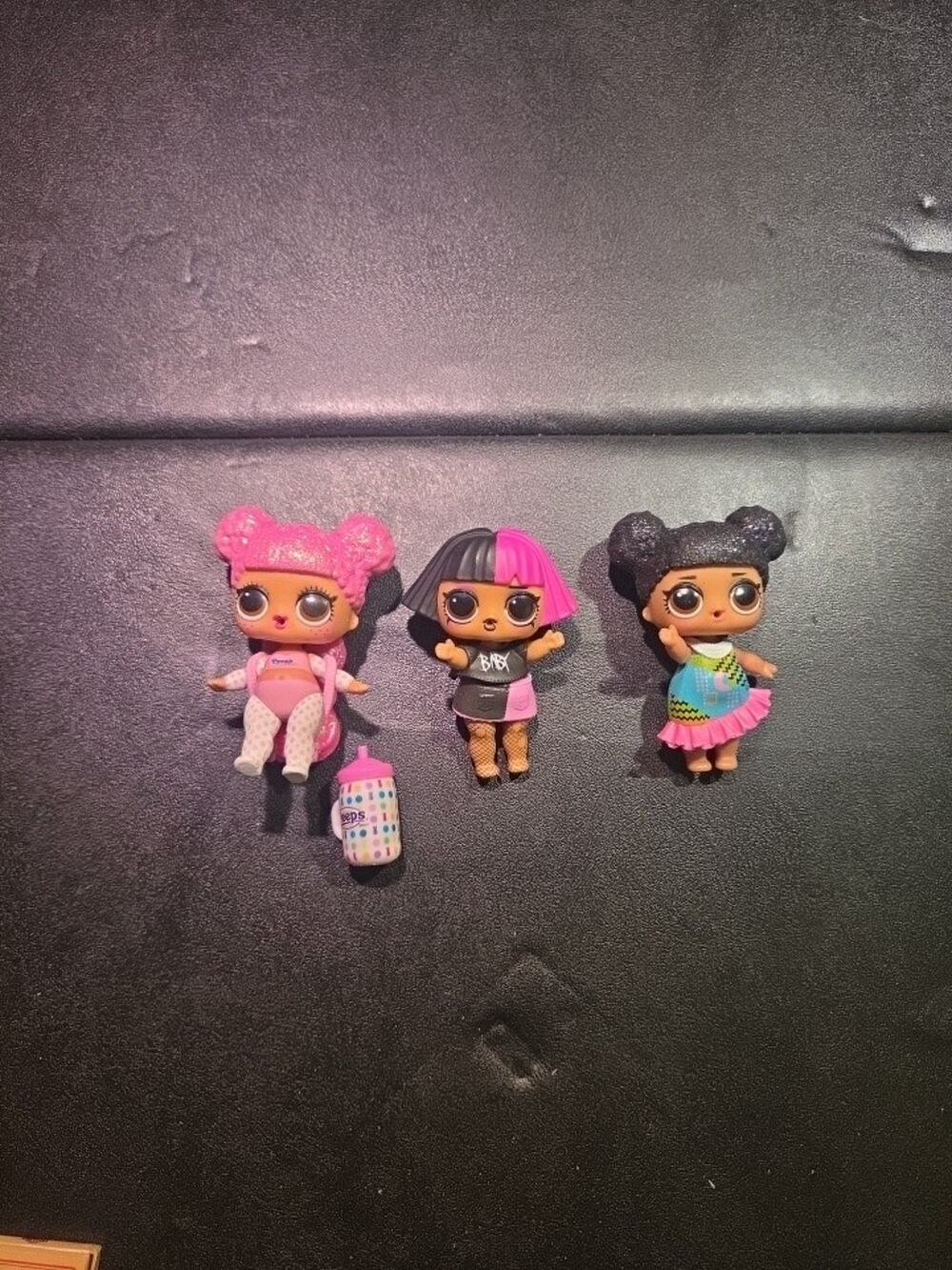 L.O.L. Surprise Dolls Lot Of 3 Mini Fashion Dolls Jointed Figures Clothes Peep